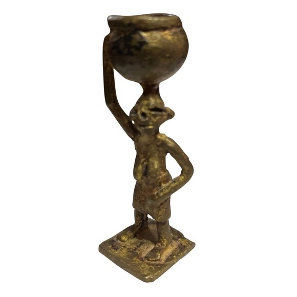 American Vintage Other - Vintage Ashanti miniature solid brass woman figurine Ghana Africa 3"